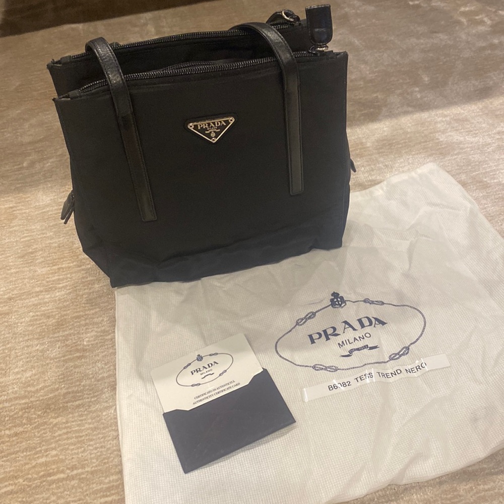 Prada Nylon Shoulder Bag. Authenticity card included